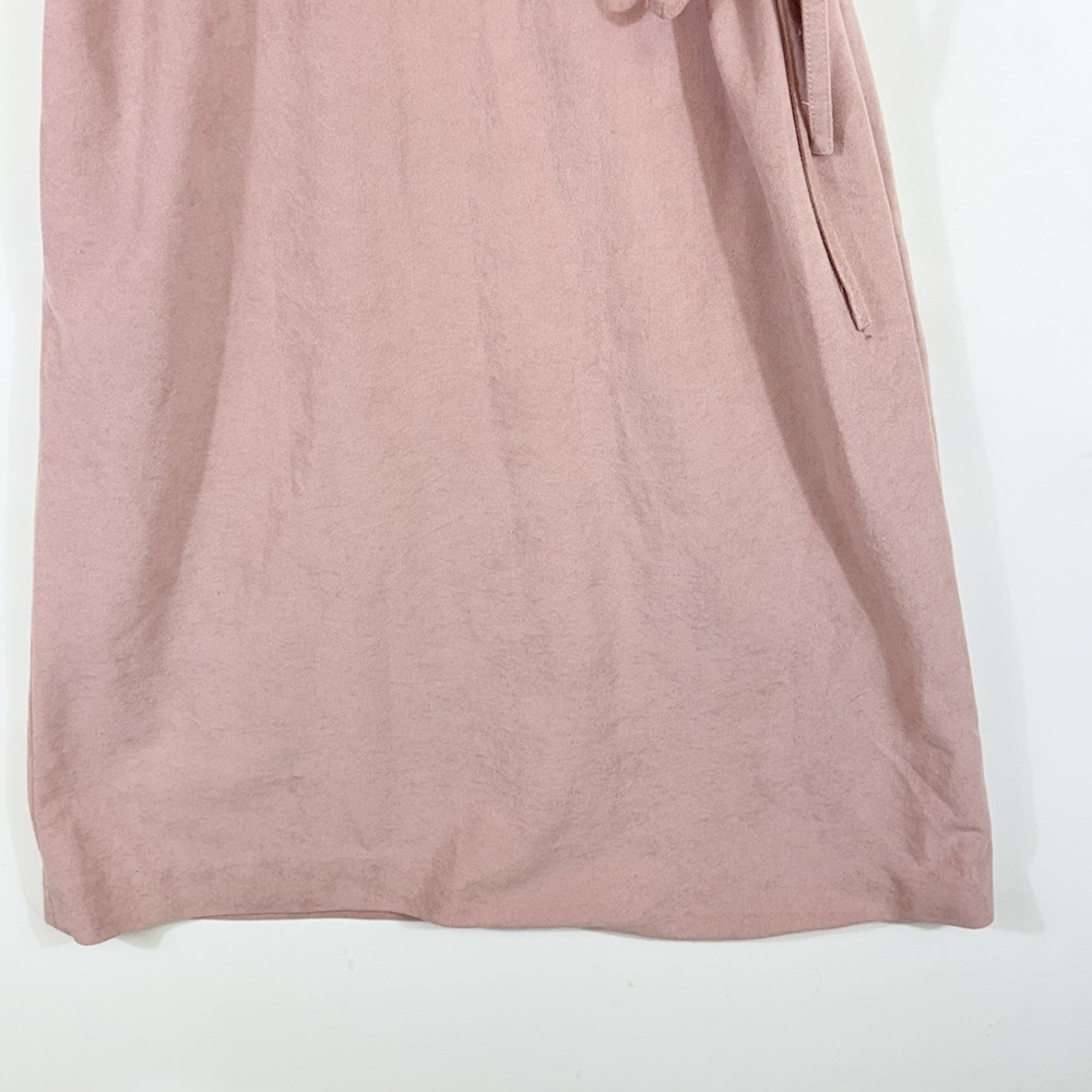 Cirette Vintage Dress‎ Women 12 Dusty Rose Pink Modern Prairie Belted Suede Feel - Picture 4 of 10